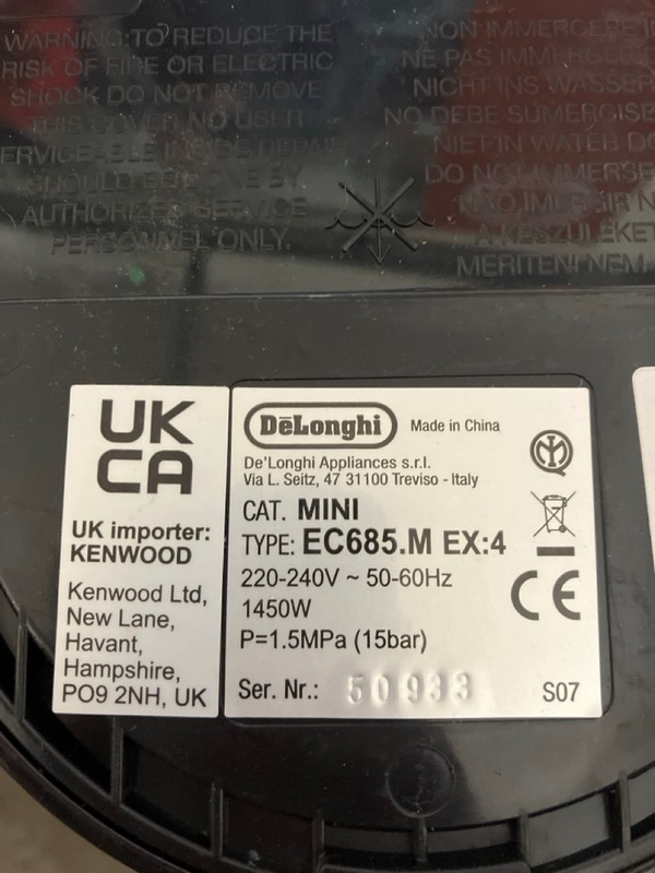 Lot 410  
            Nottingham SR7 – Delivery Only 

                
DELONGHI DEDICA COFFEE MACHINE