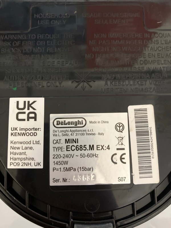 Lot 411  
            Nottingham SR7 – Delivery Only 

                
DELONGHI DEDICA COFFEE MACHINE