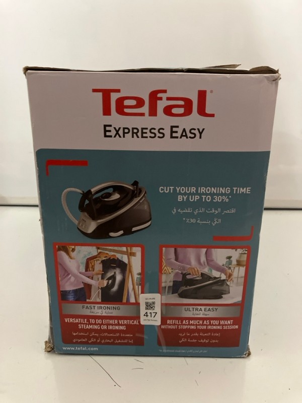 Lot 417  
            Nottingham SR7 – Delivery Only 

                
TEFAL EXPRESS EASY STEAM IRON