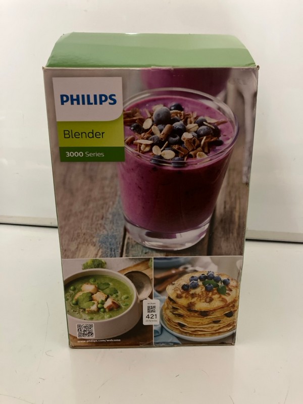 Lot 421  
            Nottingham SR7 – Delivery Only 

                
PHILIPS 3000 SERIES 450W BLENDER