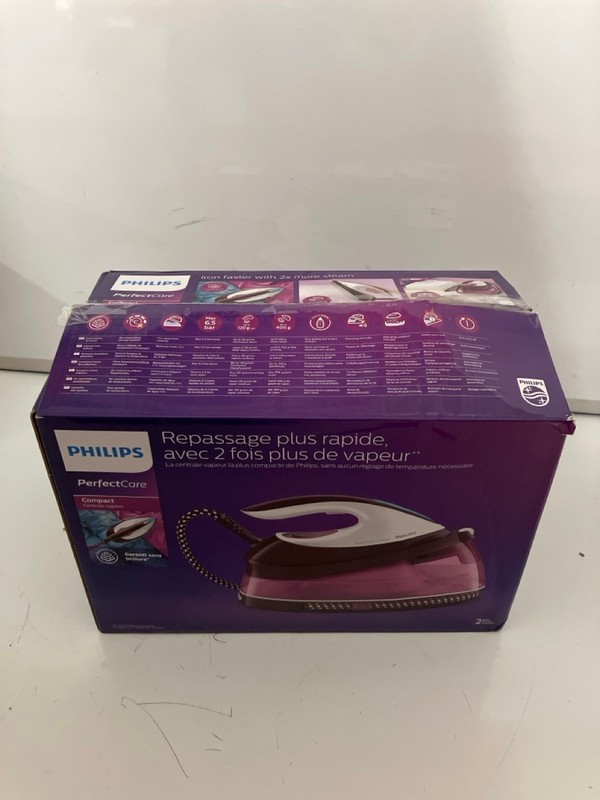 Lot 423  
            Nottingham SR7 – Delivery Only 

                
PHILIPS PERFECT CARE COMPACT STEAM GENERATOR IRON