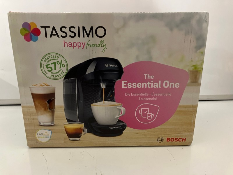 Lot 427  
            Nottingham SR7 – Delivery Only 

                
BOSCH TASSIMO HAPPY FRIENDLY THE ESSENTIAL ONE COFFEE MACHINE (SEALED)