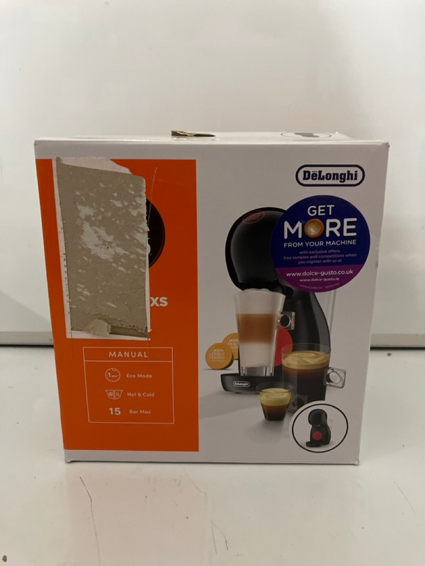 Lot 428  
            Nottingham SR7 – Delivery Only 

                
DELONGHI NESCAFE DOLCE GUSTO PICCOLO XS MANUAL COFFEE MACHINE