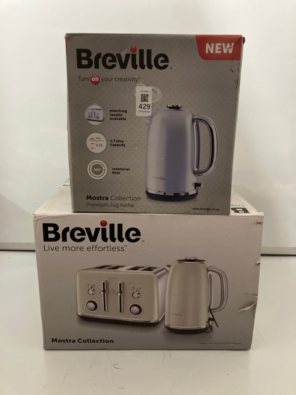 Lot 429  
            Nottingham SR7 – Delivery Only 

                
2 X BREVILLE ITEMS INC MOSTRA COLLECTION 4 SLICE TOASTER