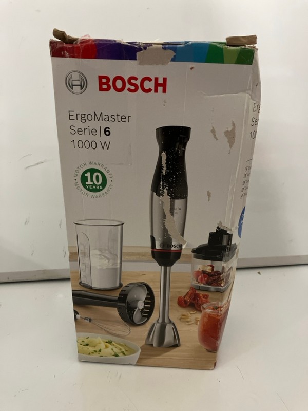 Lot 430  
            Nottingham SR7 – Delivery Only 

                
BOSCH ERGO MASTER SERIE 6 1000W HAND MIXER/BLENDER