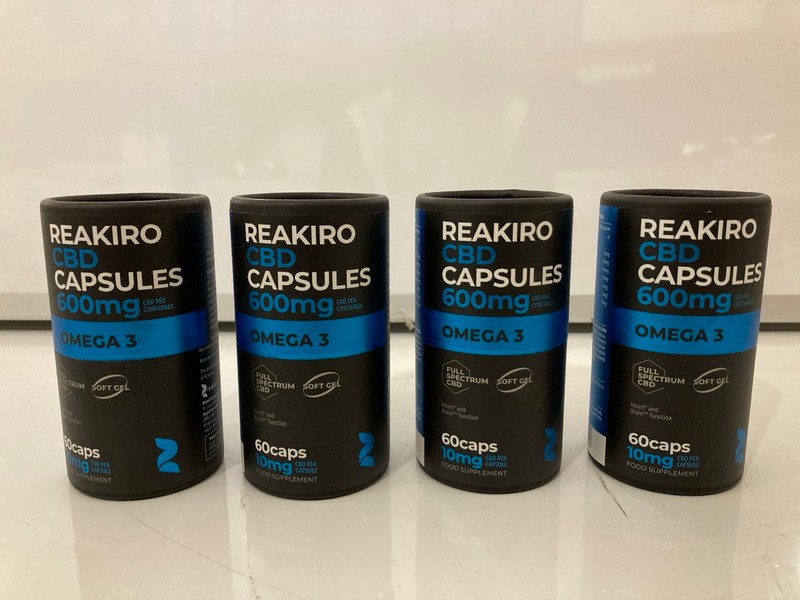 Lot 440  
            Nottingham SR7 – Delivery Only 

                
QTY OF REAKIRO CBD CAPSULES 600MG FOOD SUPPLEMENTS BBE: 12/25 (18+ ID MAY BE REQU...