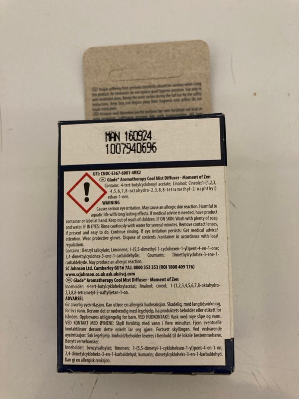 Lot 452  
            Nottingham SR7 – Delivery Only 

                
QTY OF GLADE AROMATHERAPY COOL MIST DIFFUSER REFILLS - Image 3