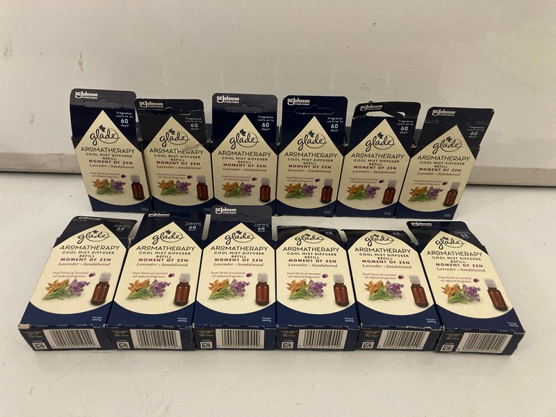 Lot 453  
            Nottingham SR7 – Delivery Only 

                
QTY OF GLADE AROMATHERAPY COOL MIST DIFFUSER REFILLS