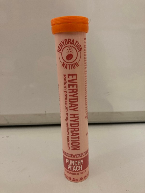 Lot 457  
            Nottingham SR7 – Delivery Only 

                
QTY OF EVERYDAY HYDRATION PUNCHY PEACH EFFERVESCENT TABLETS BBE: 08/27
