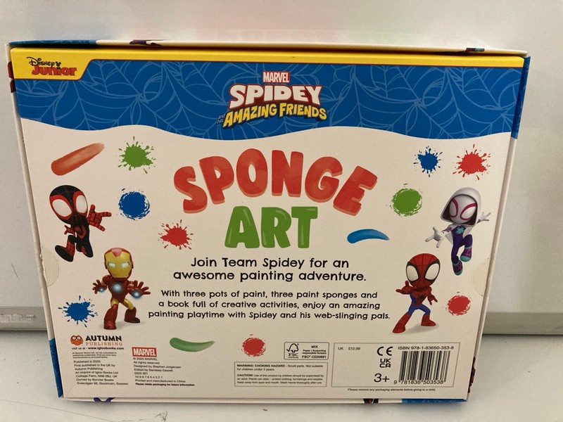 Lot 463  
            Nottingham SR7 – Delivery Only 

                
QTY OF DISNEY JUNIOR MARVEL SPIDEY AND HIS AMAZING FRIENDS SPONGE ART BOOK & PAIN... - Image 4