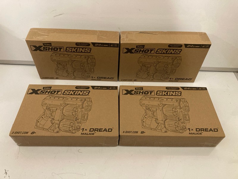Lot 464  
            Nottingham SR7 – Delivery Only 

                
4 X ZURU XSHOT SKINS DREAD MALICE DART BLASTERS