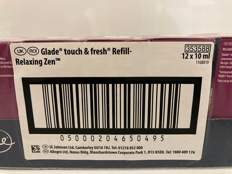 Lot 477  
            Nottingham SR7 – Delivery Only 

                
QTY OF GLADE TOUCH & FRESH REFILLS RELAXING ZEN