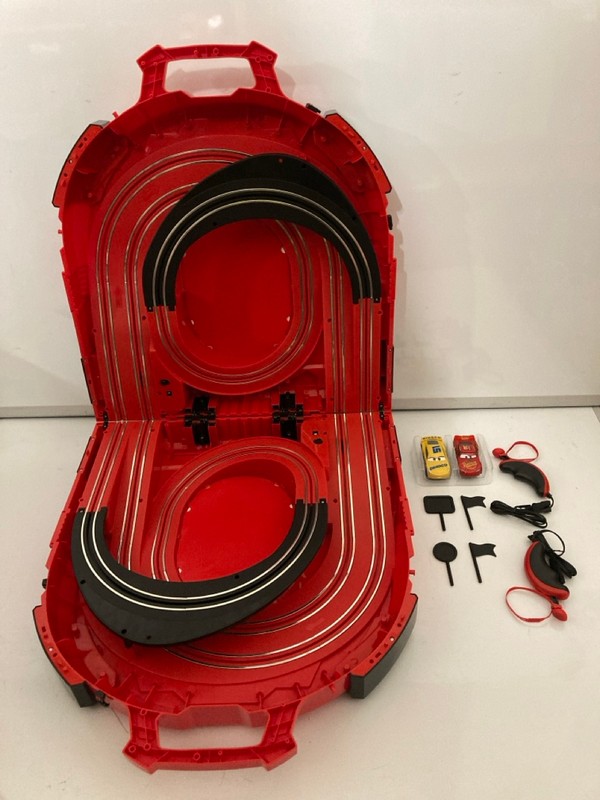 Lot 482  
            Nottingham SR7 – Delivery Only 

                
DISNEY PIXAR CARS CARRERA SPEED ARENA RACE IN A CASE - Image 2