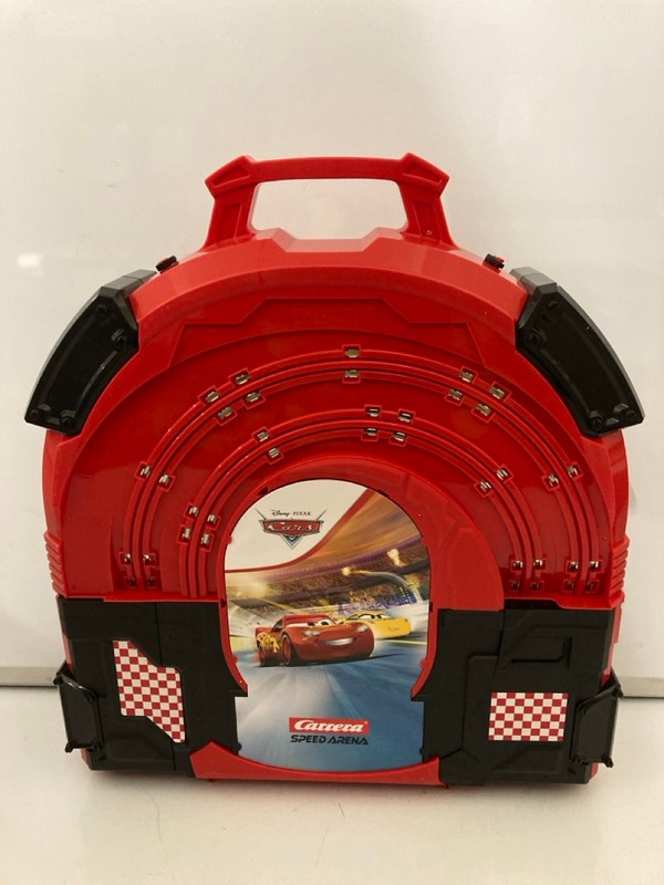 Lot 482  
            Nottingham SR7 – Delivery Only 

                
DISNEY PIXAR CARS CARRERA SPEED ARENA RACE IN A CASE - Image 4