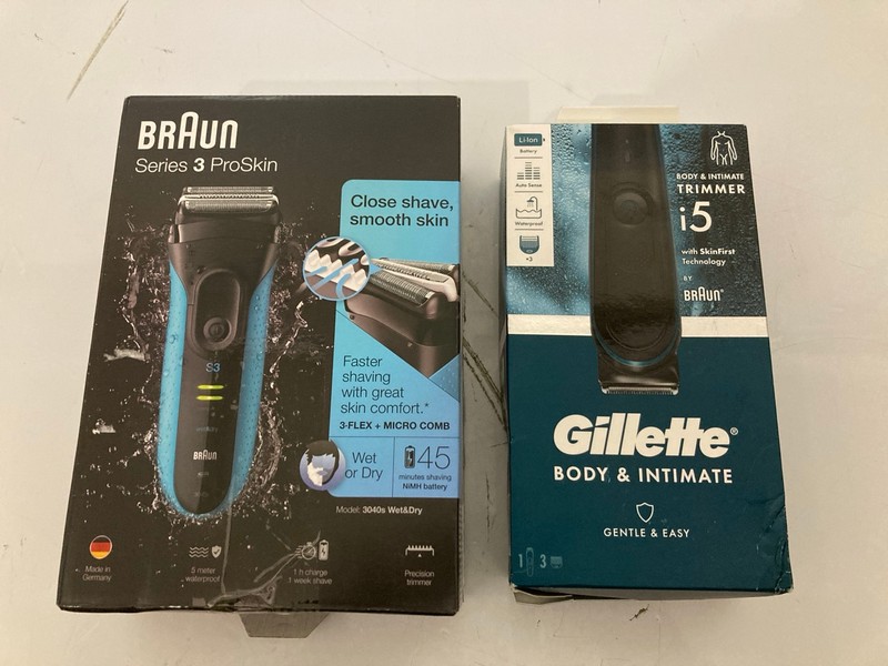 Lot 55  
            Nottingham SR7 – Delivery Only 

                
2 X MEN'S SHAVERS INC GILLETTE I5 TRIMMER