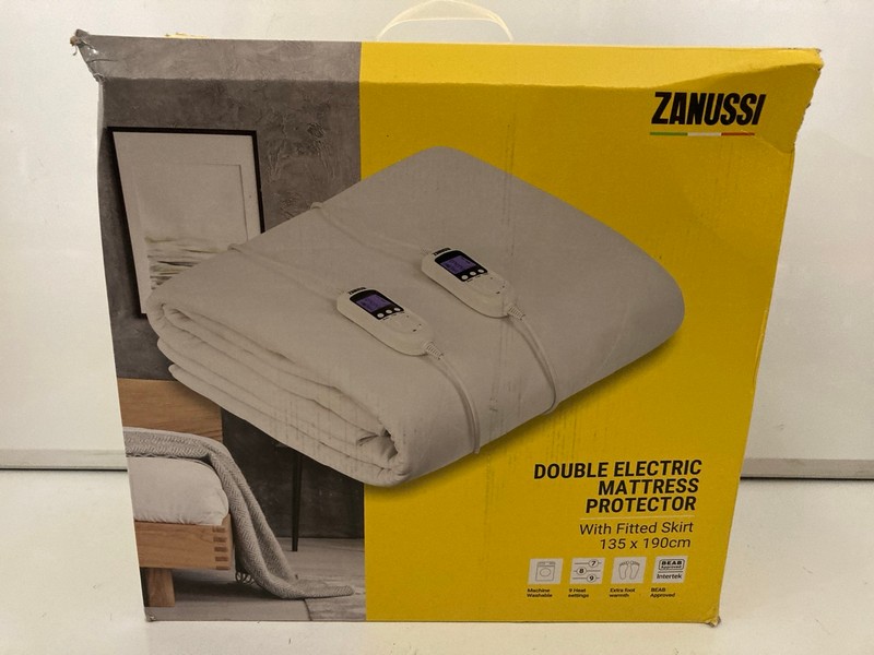 Lot 85  
            Nottingham SR7 – Delivery Only 

                
ZANUSSI DOUBLE ELECTRIC MATTRESS PORTECTOR