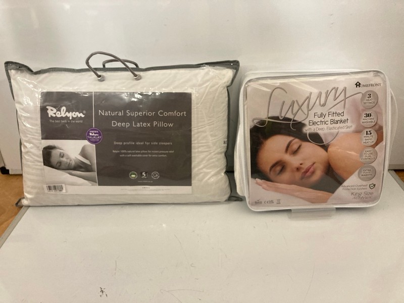 Lot 88  
            Nottingham SR7 – Delivery Only 

                
2 X BEDDING ITEMS INC HOMEFRONT LUXURY FULLY FITTED ELECTRIC KING SIZE BLANKET