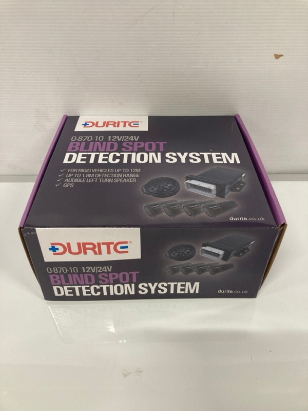 Lot 109  
            Nottingham SR9 - Delivery Only 

                
DURITE 0-870-10 BLIND SPOT DETECTION SYSTEM WITH LEFT TURN SPEAKER 12/24V PN: 0 8...
