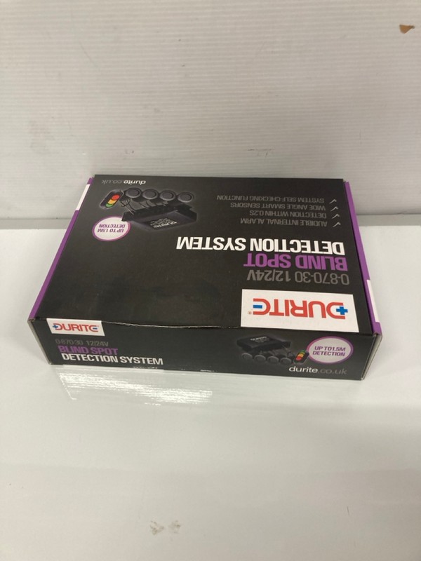 Lot 117  
            Nottingham SR9 - Delivery Only 

                
DURITE 0-870-30 BLIND SPOT DETECTION SYSTEM - 12/24V PN: 0-870-30 ORIGINAL RRP £2...
