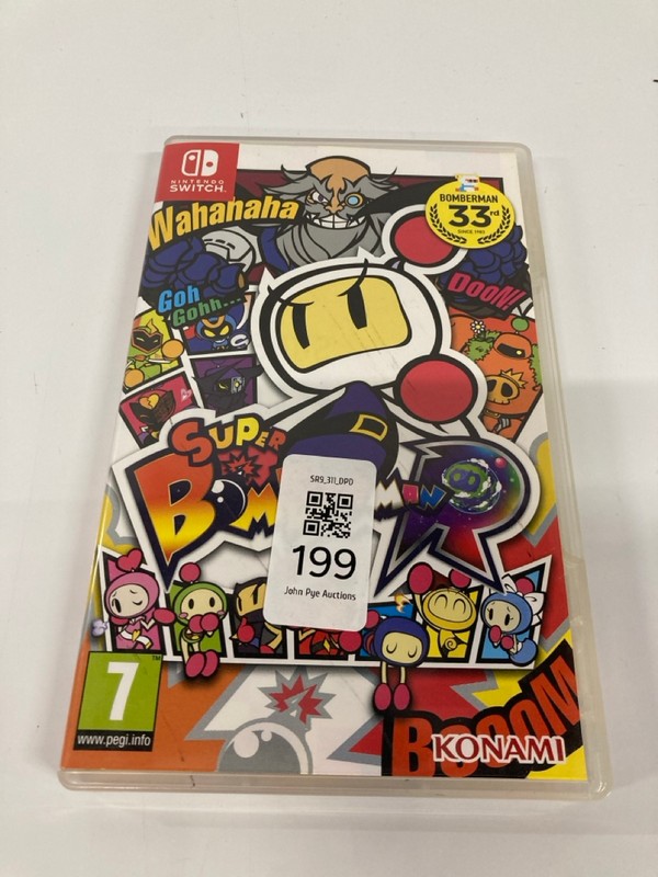 Lot 199  
            Nottingham SR9 - Delivery Only 

                
NINTENDO SWITCH SUPER BOMBERMAN R GAME