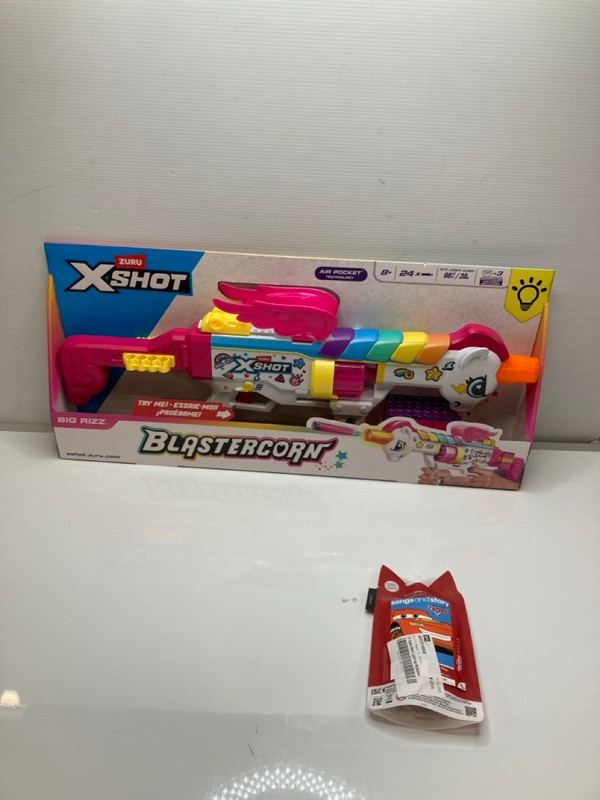 Lot 208  
            Nottingham SR9 - Delivery Only 

                
2 X KIDS TOYS INC ZURU XSHOT BLASTERCORN
