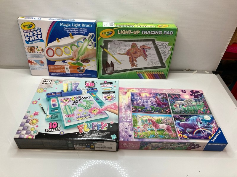 Lot 214  
            Nottingham SR9 - Delivery Only 

                
4 X KIDS TOYS INC RAVENSBURGER MAGICAL UNICORNS BUMPER PUZZLE PACK