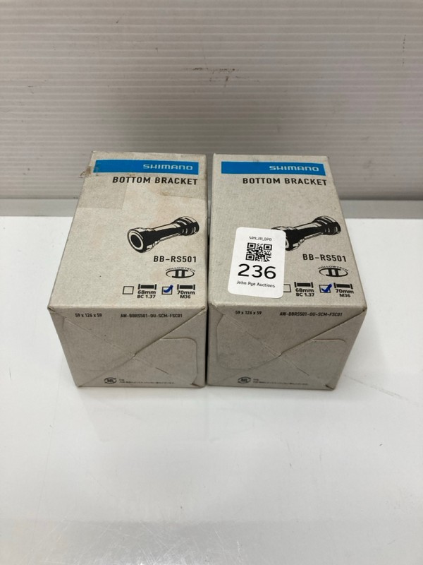 Lot 236  
            Nottingham SR9 - Delivery Only 

                
2 X SHIMANO BICYCLE BOTTOM BRACKETS