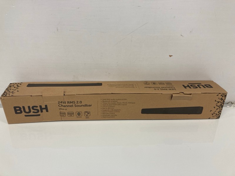 Lot 23  
            Nottingham SR9 - Delivery Only 

                
BUSH 24W RMS 2.0 CHANNEL SOUNDBAR