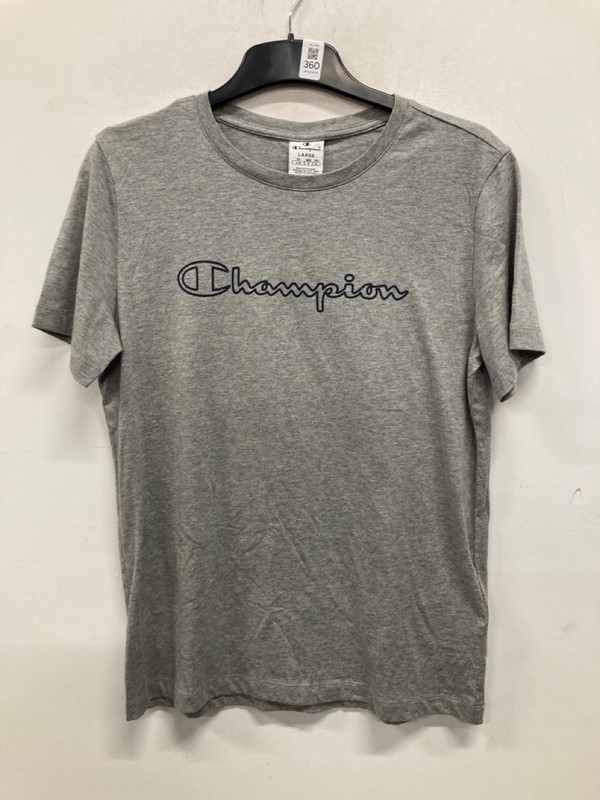 Lot 360  
            Nottingham SR9 - Delivery Only 

                
CHAMPION GREY LOGO T-SHIRT UK SIZE L