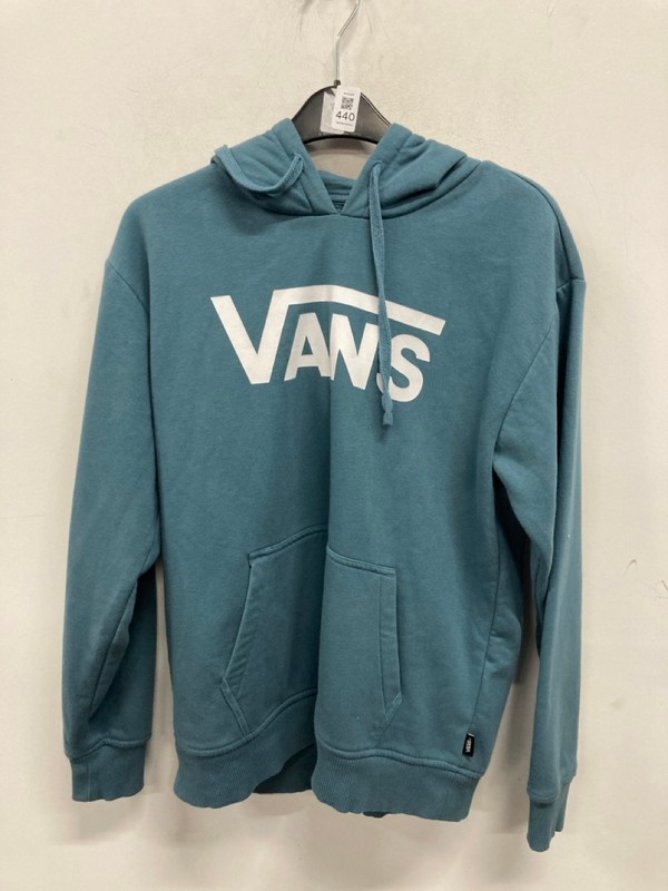 Lot 440  
            Nottingham SR9 - Delivery Only 

                
VANS TEAL LOGO PULLOVER HOODIE UK SIZE S