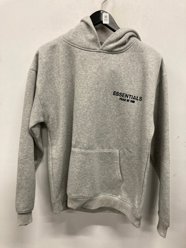 Lot 461  
            Nottingham SR9 - Delivery Only 

                
ESSENTIALS GREY LOGO PULLOVER HOODIE UK SIZE S