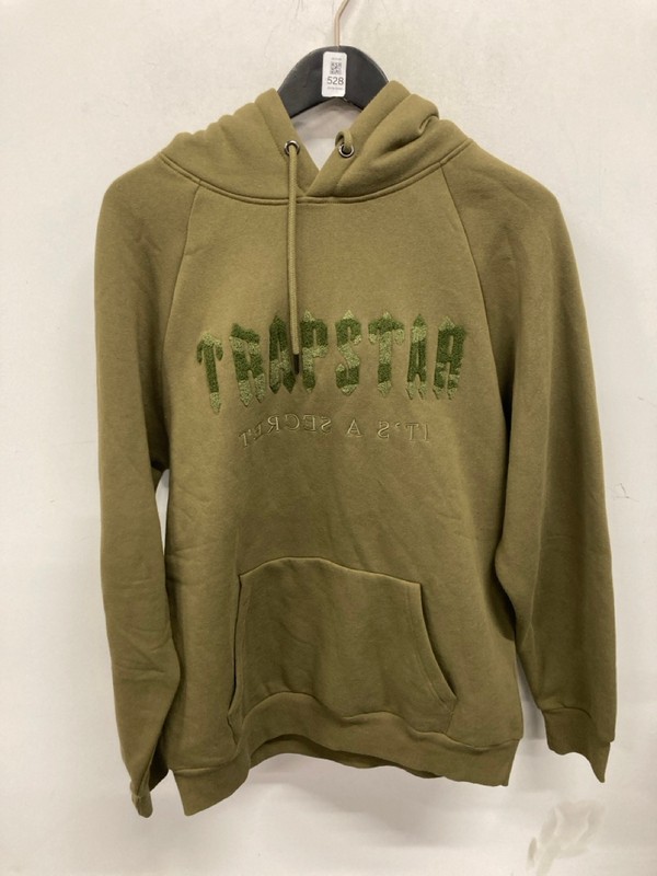 Lot 528  
            Nottingham SR9 - Delivery Only 

                
TRAPSTAR GREEN LOGO PULLOVER HOODIE UK SIZE UNKNOWN - Image 3