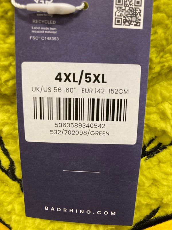 Lot 533  
            Nottingham SR9 - Delivery Only 

                
BADRHINO THE GRINCH ONESIE UK SIZE 4XL/5XL - Image 2