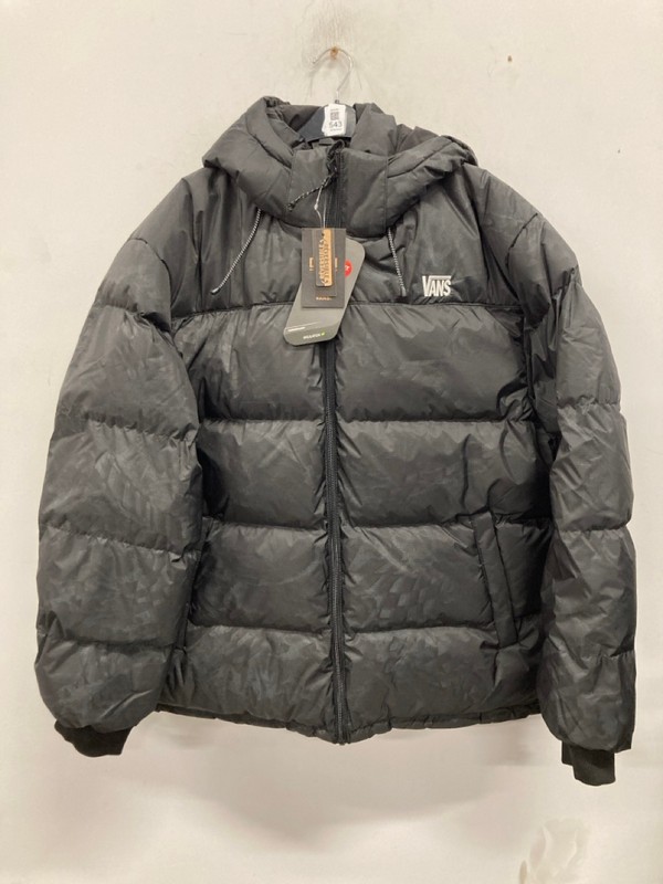 Lot 543  
            Nottingham SR9 - Delivery Only 

                
VANS BLACK/GREY LOGO PUFFER JACKET UK SIZE L