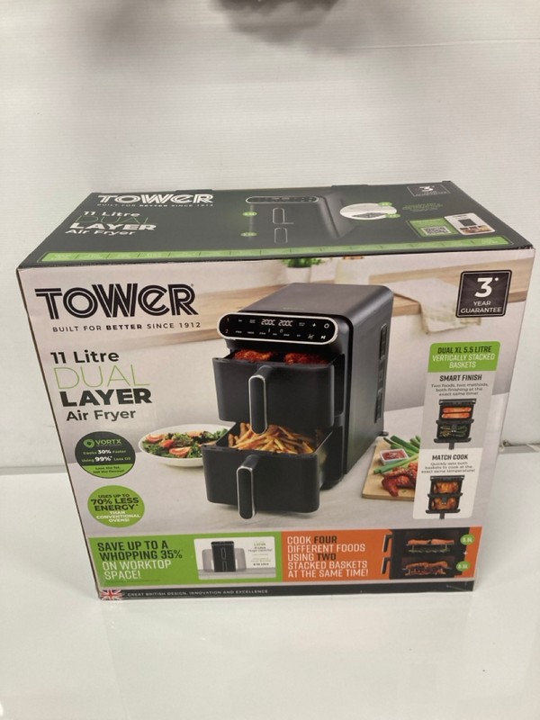 Lot 59  
            Nottingham SR9 - Delivery Only 

                
TOWER 11L DUAL LAYER AIR FRYER