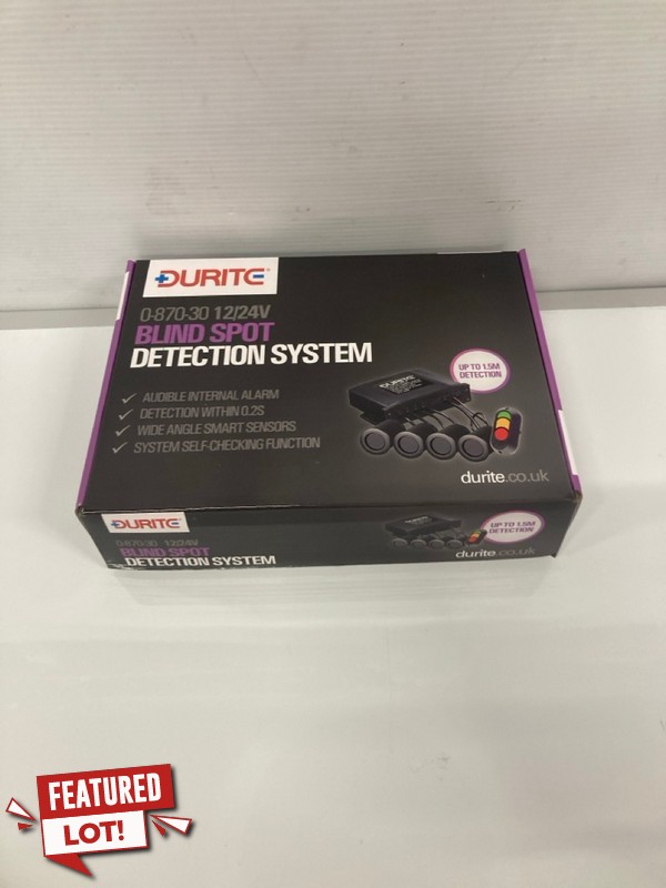 Lot 79  
            Nottingham SR9 - Delivery Only 

                
DURITE 0-870-30 BLIND SPOT DETECTION SYSTEM - 12/24V PN: 0-870-30 ORIGINAL RRP £2...