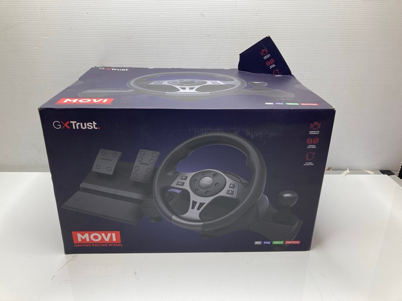 Lot 7  
            Nottingham SR9 - Delivery Only 

                
GX TRUST MOVI GAMING RACING WHEEL FOR MULTIPLE PLATFORMS
