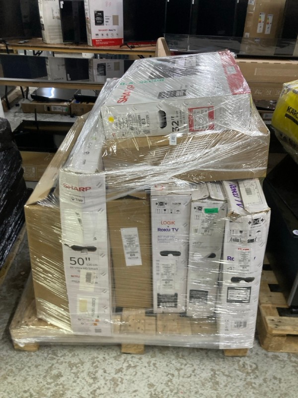 Lot 148  
            Nottingham SR1 - Delivery or Collection 

                
PALLETS OF VARIOUS TVS ( SMASHED/SALVAGE/SPARES)