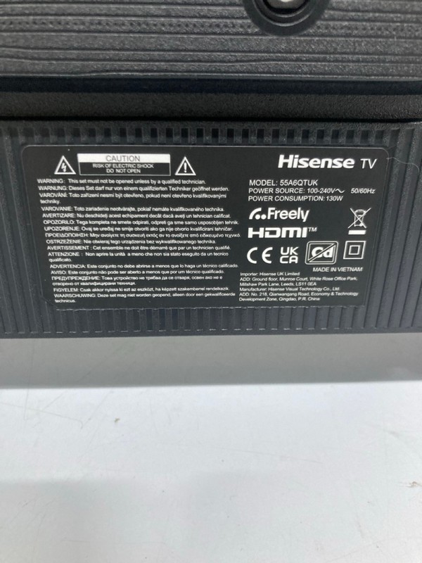 Lot 14  
            Nottingham SR1 - Collection Only 

                
HISENSE 55" A6Q LED 4K HDR SMART TV - 55A6QTUK - ORIGINAL RRP - £249.99 - WITH PO... - Image 3