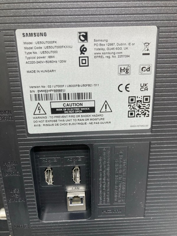 Lot 15  
            Nottingham SR1 - Collection Only 

                
SAMSUNG 50" CRYSTAL UHD 4K SMART TV (2025) - UE50U7000FK - ORIGINAL RRP - £299.99... - Image 3