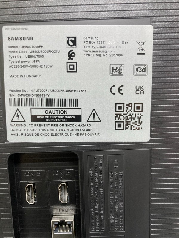 Lot 18  
            Nottingham SR1 - Collection Only 

                
SAMSUNG 50" CRYSTAL UHD 4K SMART TV (2025) - UE50U7000FK - ORIGINAL RRP - £299.99... - Image 3