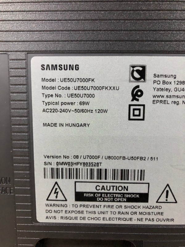 Lot 21  
            Nottingham SR1 - Collection Only 

                
SAMSUNG 50" CRYSTAL UHD 4K SMART TV (2025) - UE50U7000FK - ORIGINAL RRP - £269.99... - Image 3