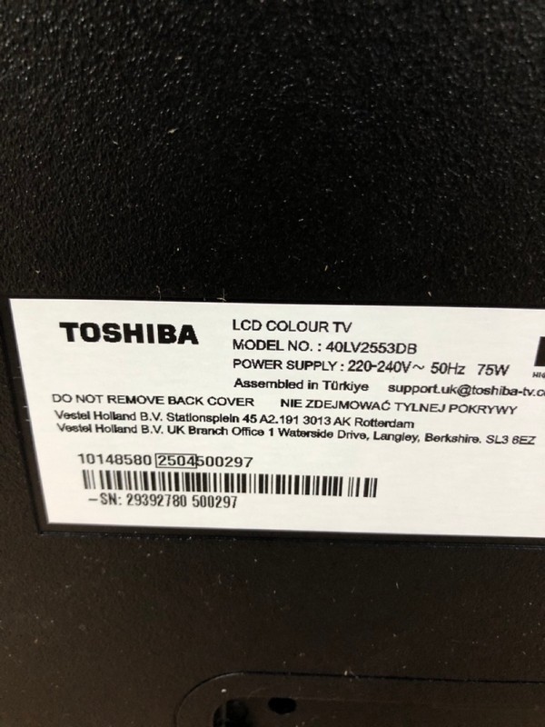 Lot 24  
            Nottingham SR1 - Collection Only 

                
TOSHIBA 40" FULL HD DOLBY ATMOS 4K SMART TV (2025) - 40LV2553DB - ORIGINAL RRP - ... - Image 3