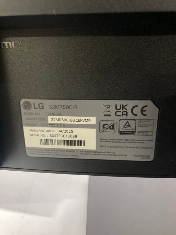 Lot 43  
            Nottingham SR1 - Collection Only 

                
LG 32" CURVED MONITOR MODEL: 32MR50C-B - NO BOX / NO POWER SUPPLY (COLLECTION ONLY) - Image 3