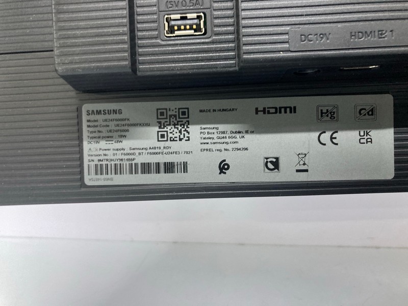 Lot 44  
            Nottingham SR1 - Collection Only 

                
SAMSUNG 24" SMART FULL HD HDR LED TV MODEL: UE24F6000FK - WITH POWER SUPPLY - NO ... - Image 3