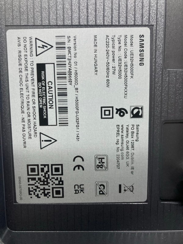 Lot 47  
            Nottingham SR1 - Collection Only 

                
SAMSUNG 32" FULL HD HDR LED SMART TV MODEL: UE32H5000FK - ORIGINAL RRP.£169 - WIT... - Image 3