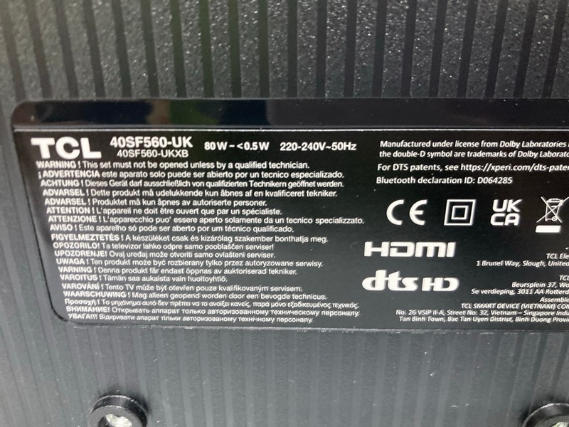 Lot 48  
            Nottingham SR1 - Collection Only 

                
TCL 40" FULL HD QLED DIRECT LED SMART TV MODEL: 40SF560-UK - ORIGINAL RRP.£179 - ... - Image 4
