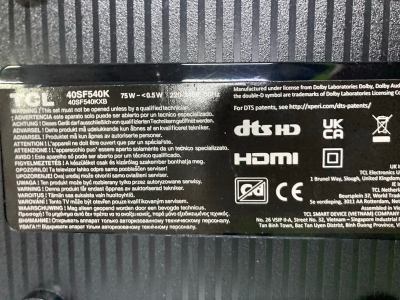 Lot 49  
            Nottingham SR1 - Collection Only 

                
TCL 40" FHD SMART TV MODEL: 40SF540K - ORIGINAL RRP.£157 - WITH POWER SUPPLY / WI... - Image 4