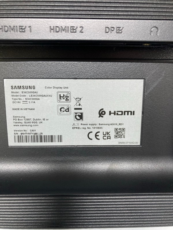 Lot 60  
            Nottingham SR1 - Delivery or Collection 

                
SAMSUNG 34" VIEWFINITY S50GC SERIES ULTRAWIDE MONITOR MODEL: S34C500GAU - ORIGINA... - Image 3