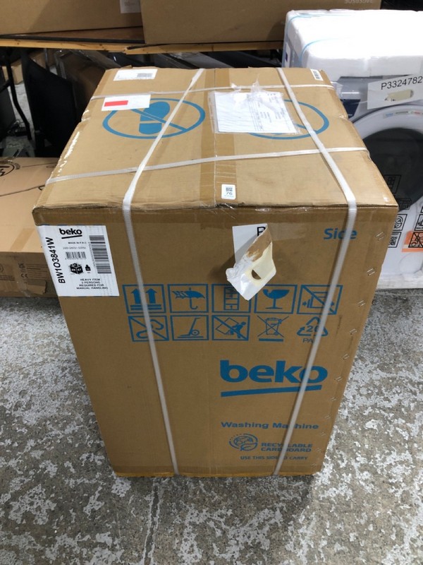Lot 76  
            Nottingham SR1 - Delivery or Collection 

                
BEKO STEAMCURE 8KG WASHING MACHINE MODEL: DW1O3841W - ORIGINAL RRP.£229 (SEALED)